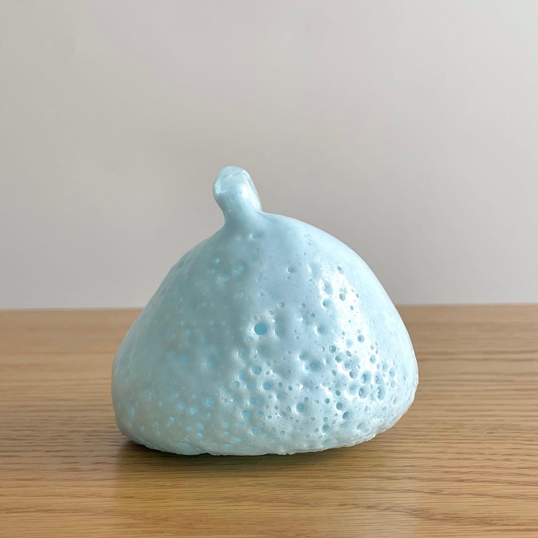 中村真那 ガラスオブジェ 「雪原をかける」 うさぎ 兎 ガラス作家 一点物