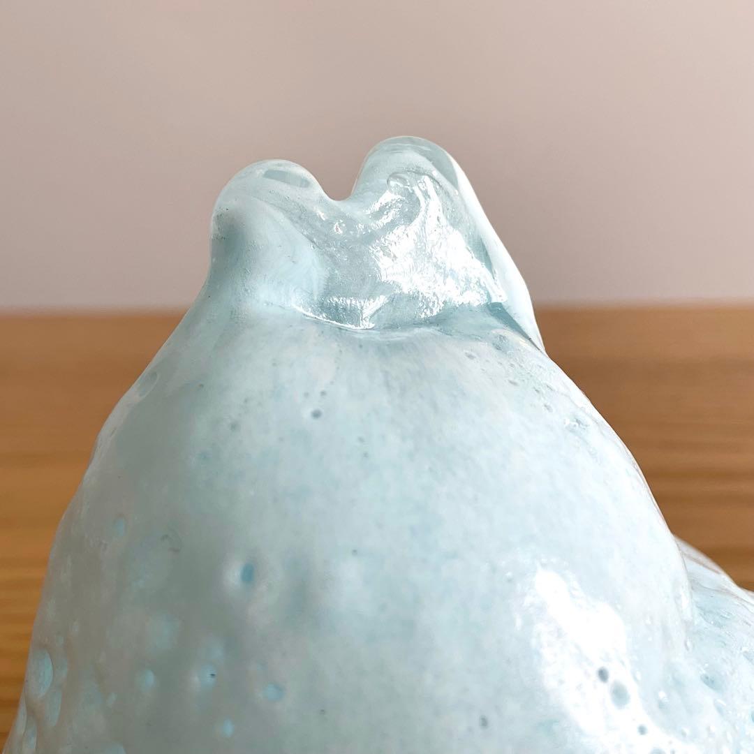 中村真那 ガラスオブジェ 「雪原をかける」 うさぎ 兎 ガラス作家 一点物