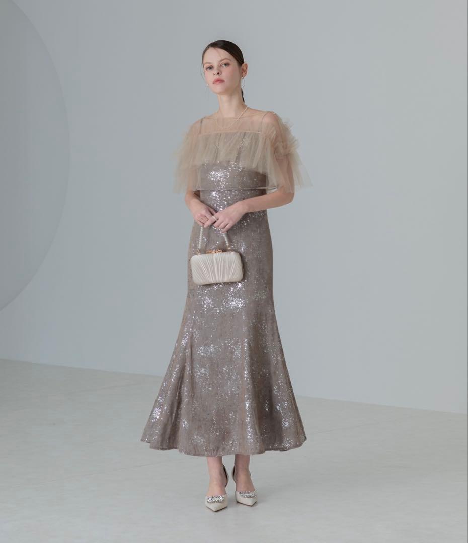 【LEJA】チュールフリルボレロペイントマーメイドドレス［mini.］