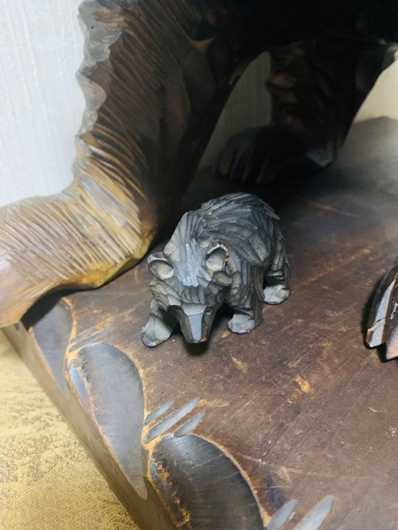 希少品　昭和レトロ　アンティーク　北海道　阿寒湖　木彫り熊　アイヌ工芸　民芸品