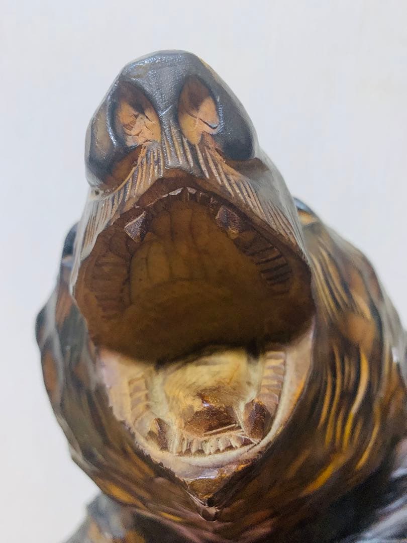 希少品　昭和レトロ　アンティーク　北海道　阿寒湖　木彫り熊　アイヌ工芸　民芸品