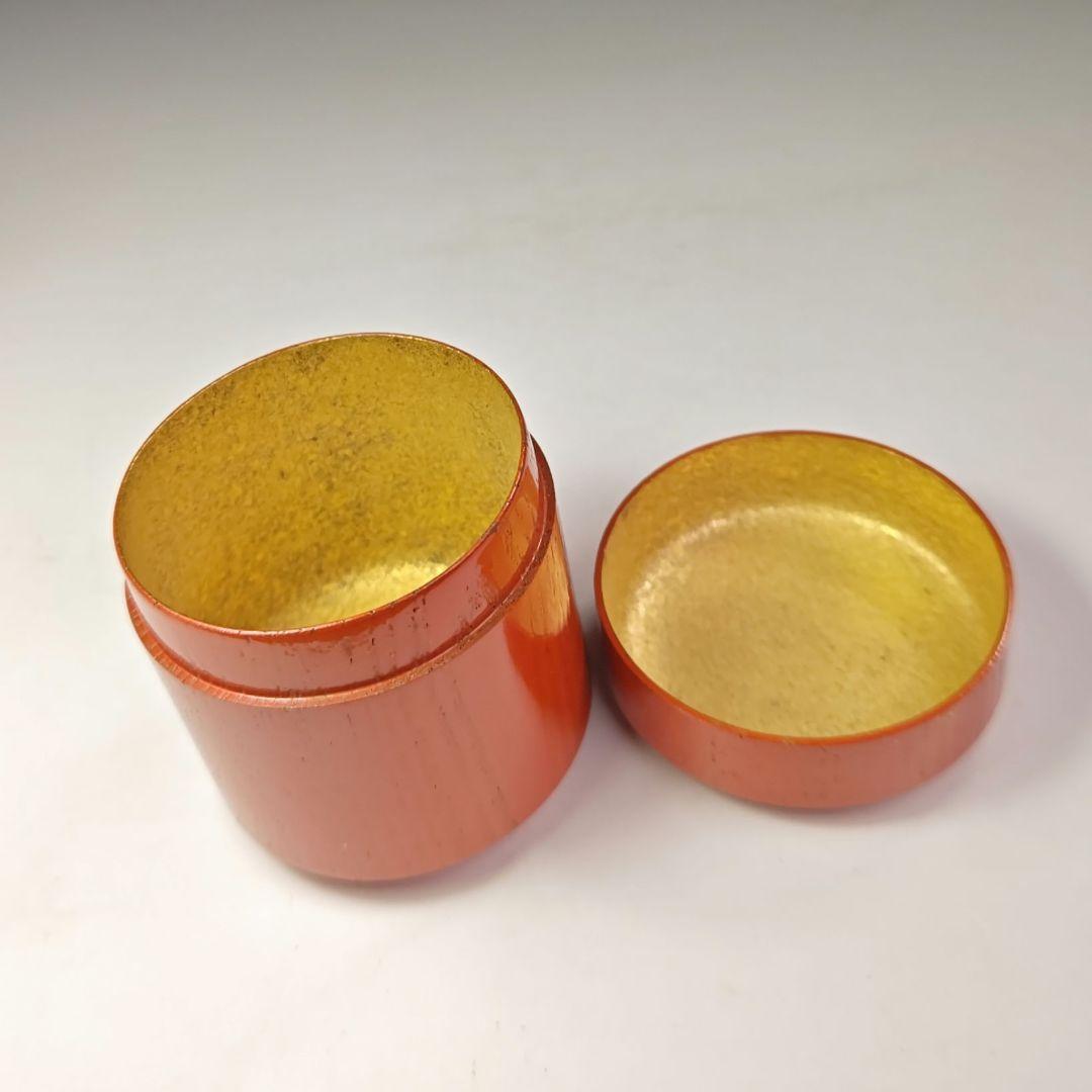 イ616 棗『小崎清人作』『朱塗　内金　棗　共箱　』茶入　茶器　茶道具