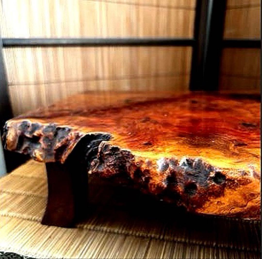 天然時代木 花梨 玉杢 瘤 四足 中型 花台 香台 盆栽台