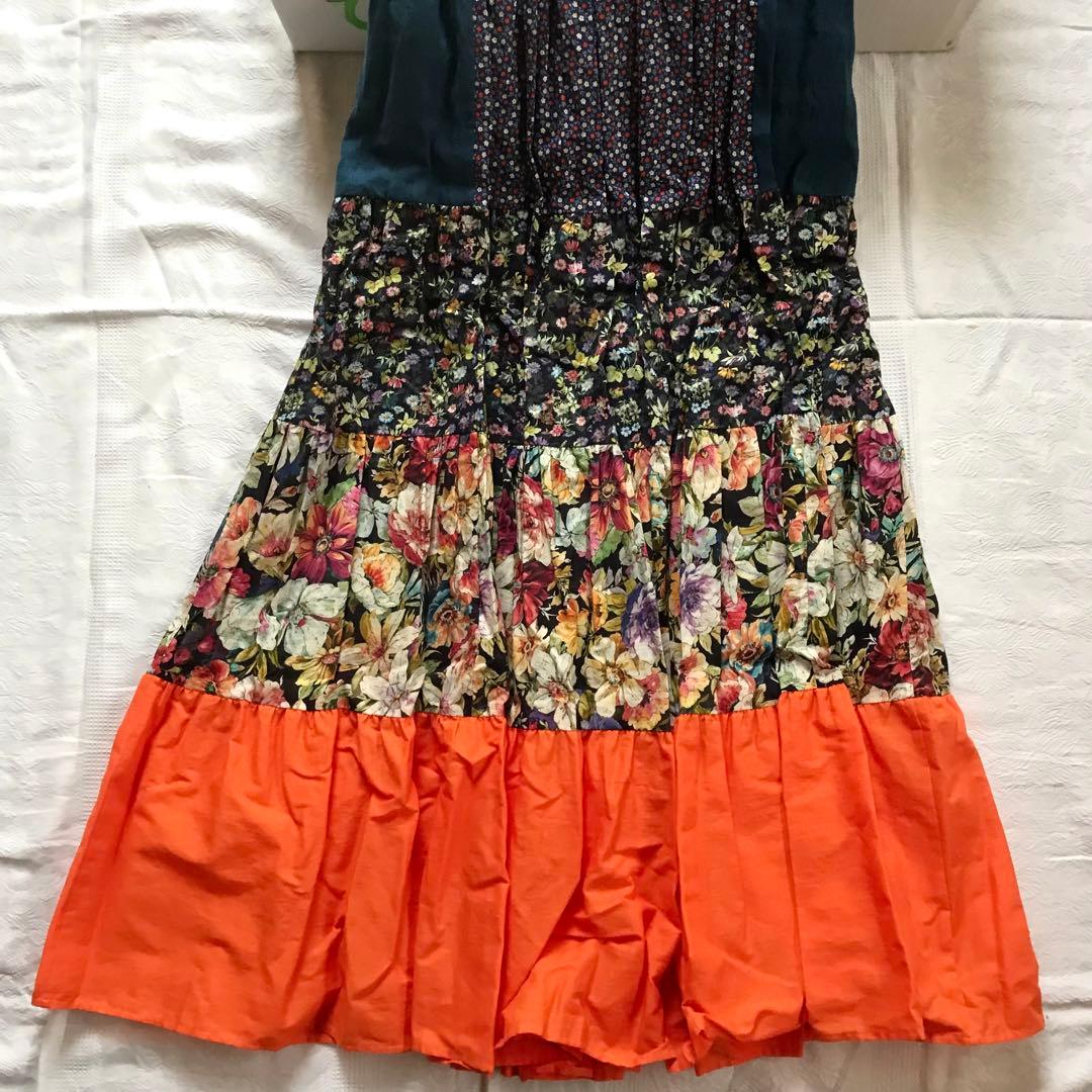 Cocco 夢ポケット付き ティアードスカート　Composition-a