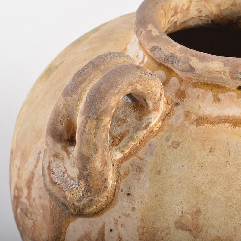 中国　飴釉　釉垂　双耳壷　中国河北省出土品　時代箱付　D　R7474