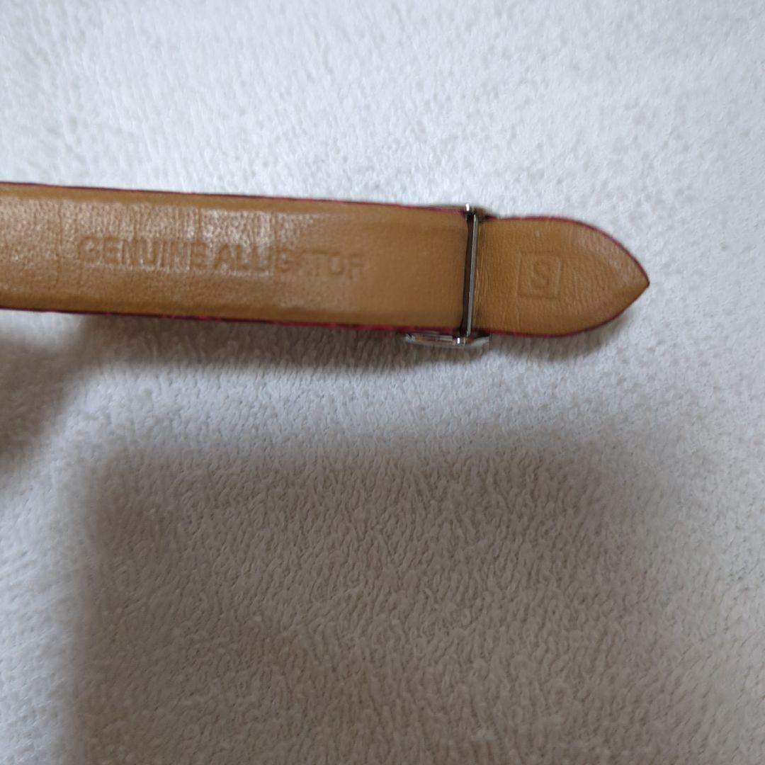 ブシュロン リフレ S スモール レザーベルト アリゲーター　赤　時計