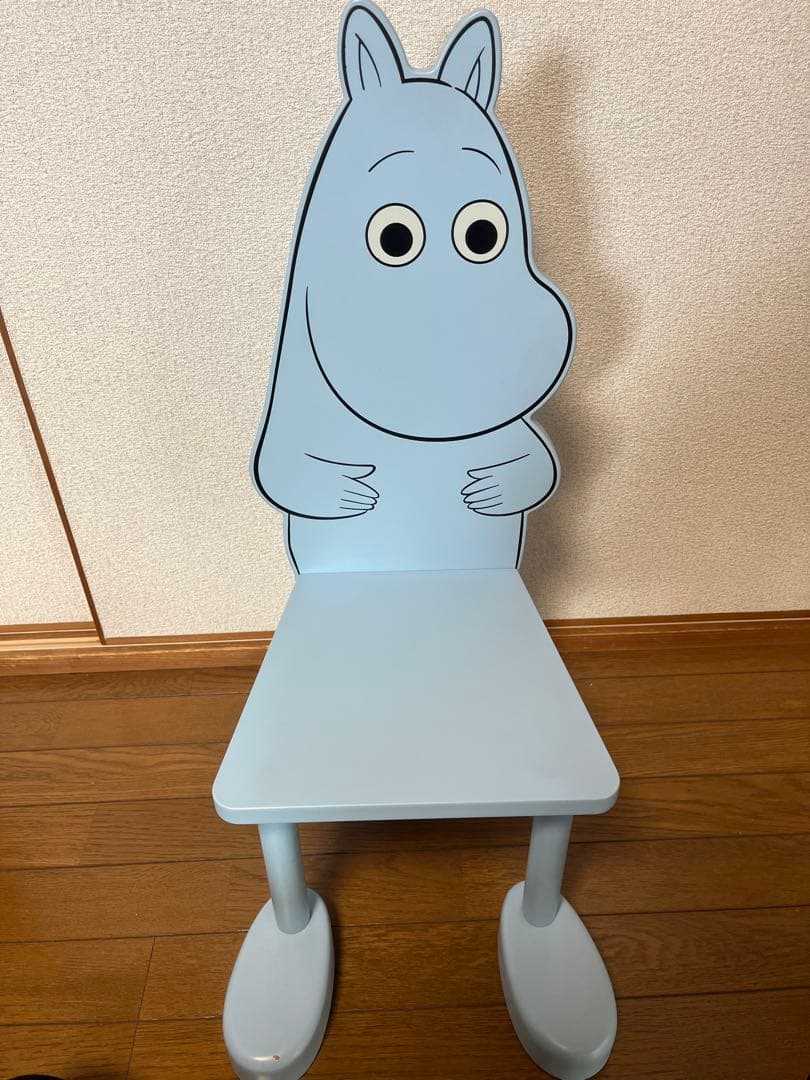 【希少品】ムーミン 木製 子供用チェア 水色