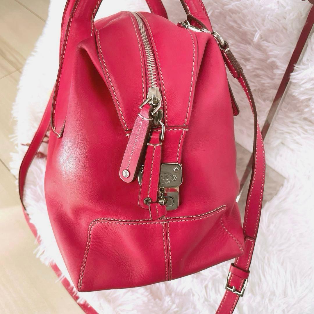 希少⭐︎TOD'S D-Styling ピンクレッド 2way ショルダーバッグ