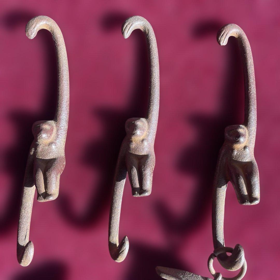 茶道具　吊るし花器と猿手(3つ)セット　昭和レトロ　三日月型