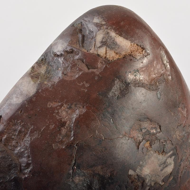 天然石　鑑賞石　菊花石　置物　重さ約614g　唐木台付　C　R7284