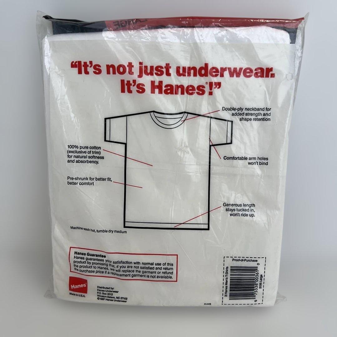 h*a様 631.Hanes★パックＴシャツ★赤ラベル★1987年★未開封品