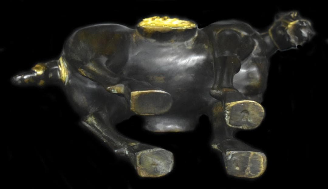 古銅 鍍金 銅流金 宝馬 古美術 十二支置物 希少良品 開運 唐物WWST012