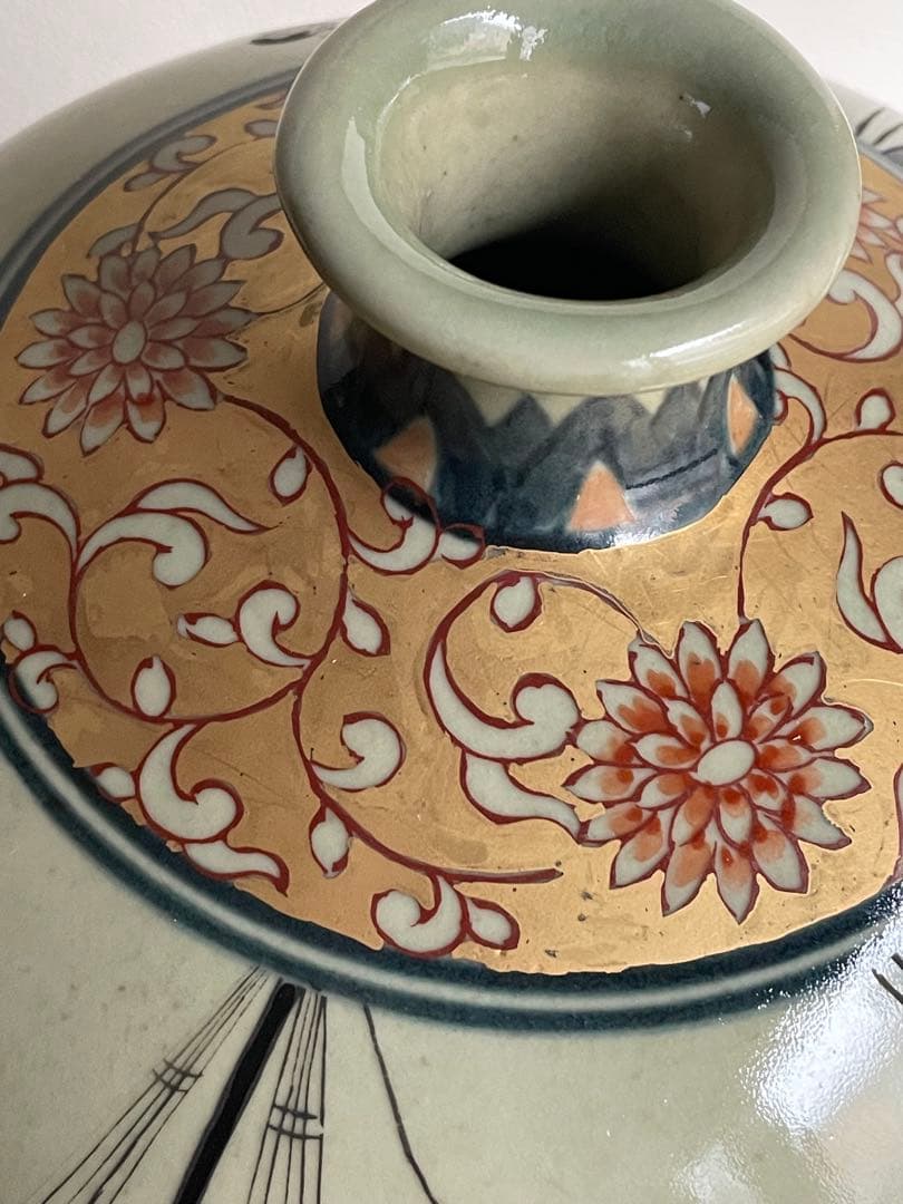 ⬇️【希少】　円左エ門窯　⭐︎ 錦南蛮船壺　手書き　有田焼　　280000円