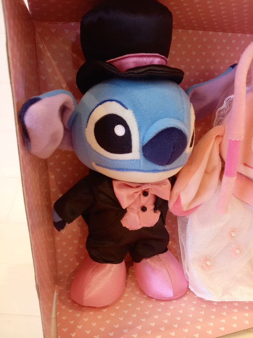 希少　スティッチ　エンジェル　ブライダルぬいぐるみ　M　ディズニー　ウエディング
