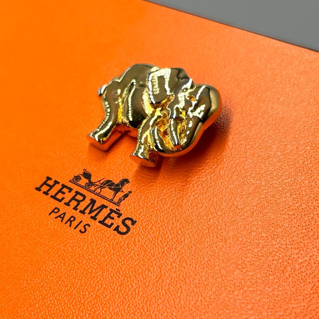 doghorsetiger様✨エルメス✨エレファント ブローチ ゴールド