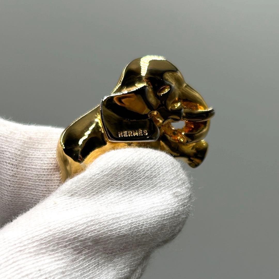 doghorsetiger様✨エルメス✨エレファント ブローチ ゴールド