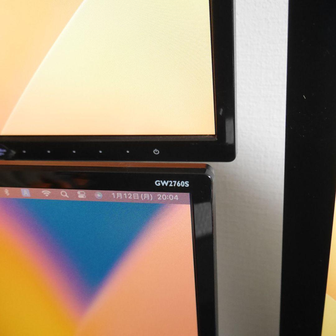 BENQ27インチモニター2セット アームと接続ケーブル付き