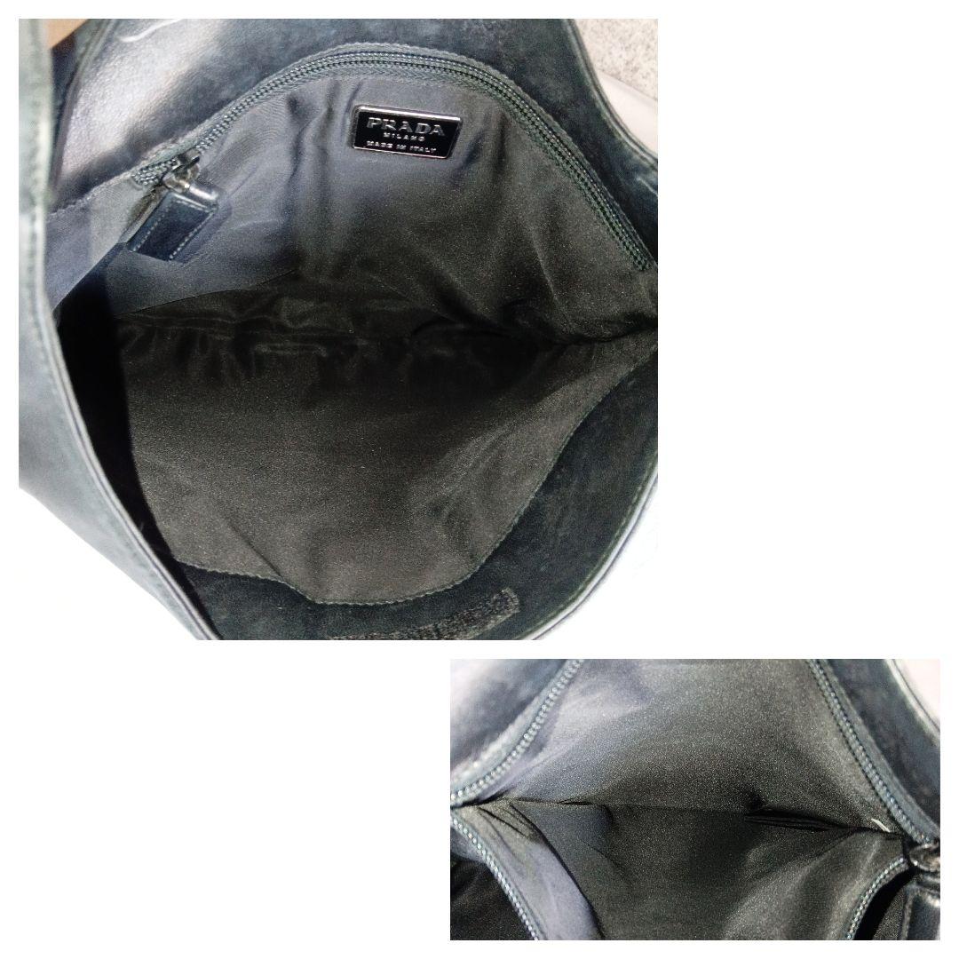 美品 プラダ ビンテージ ナイロン レザー ショルダーバッグ レディース メンズ