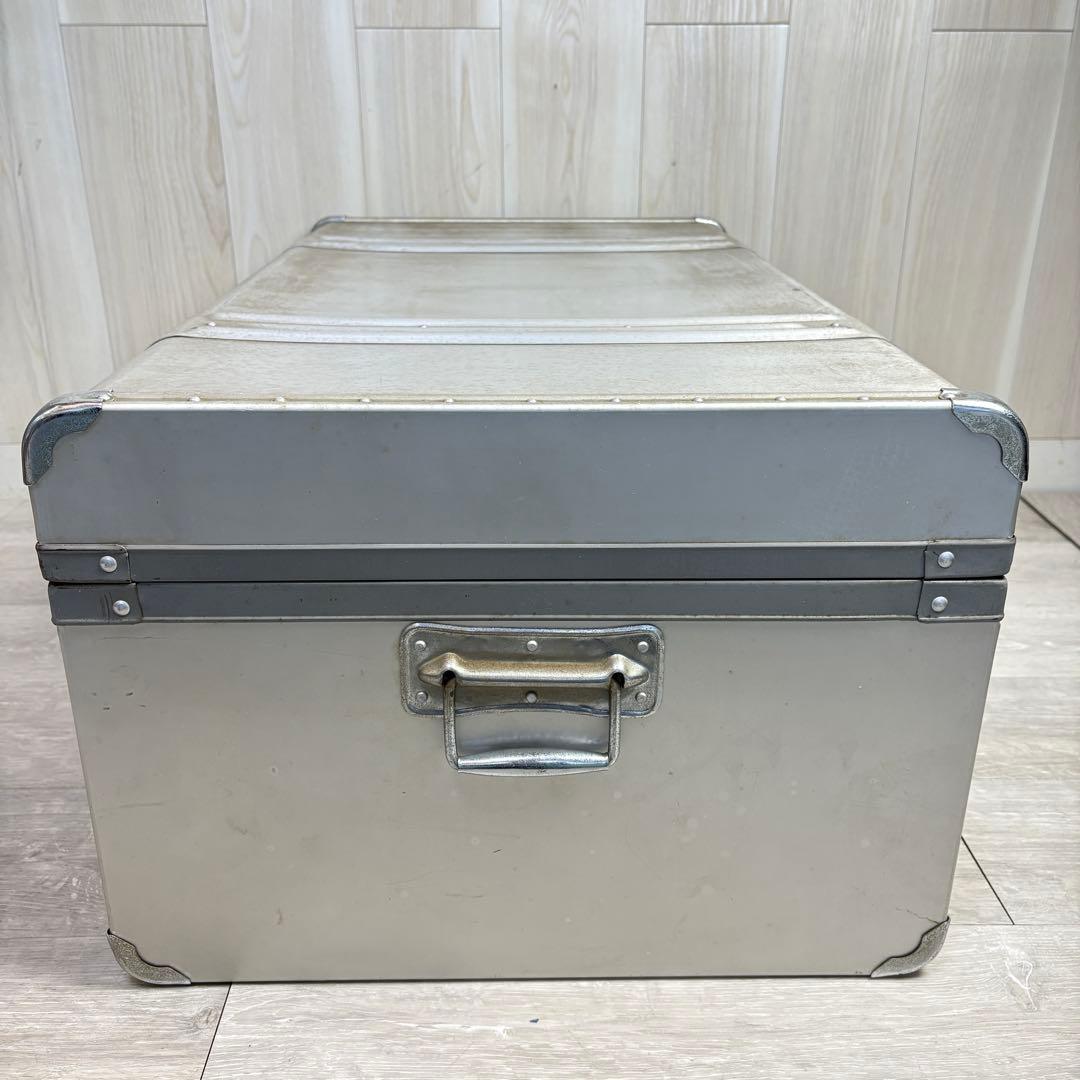 【ヴィンテージ】アルミ大型トランク 船トランク ケース インダストリアル 三越
