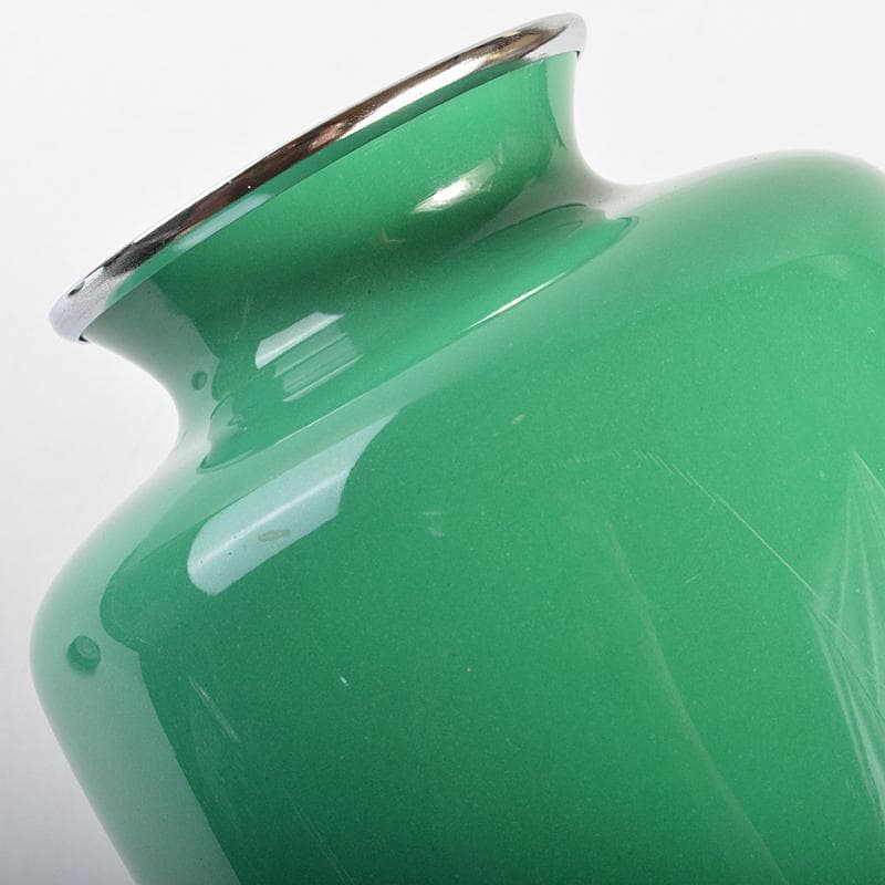 七宝焼　林七宝店 　牡丹文瓶　唐木台・箱付　M　R7378B