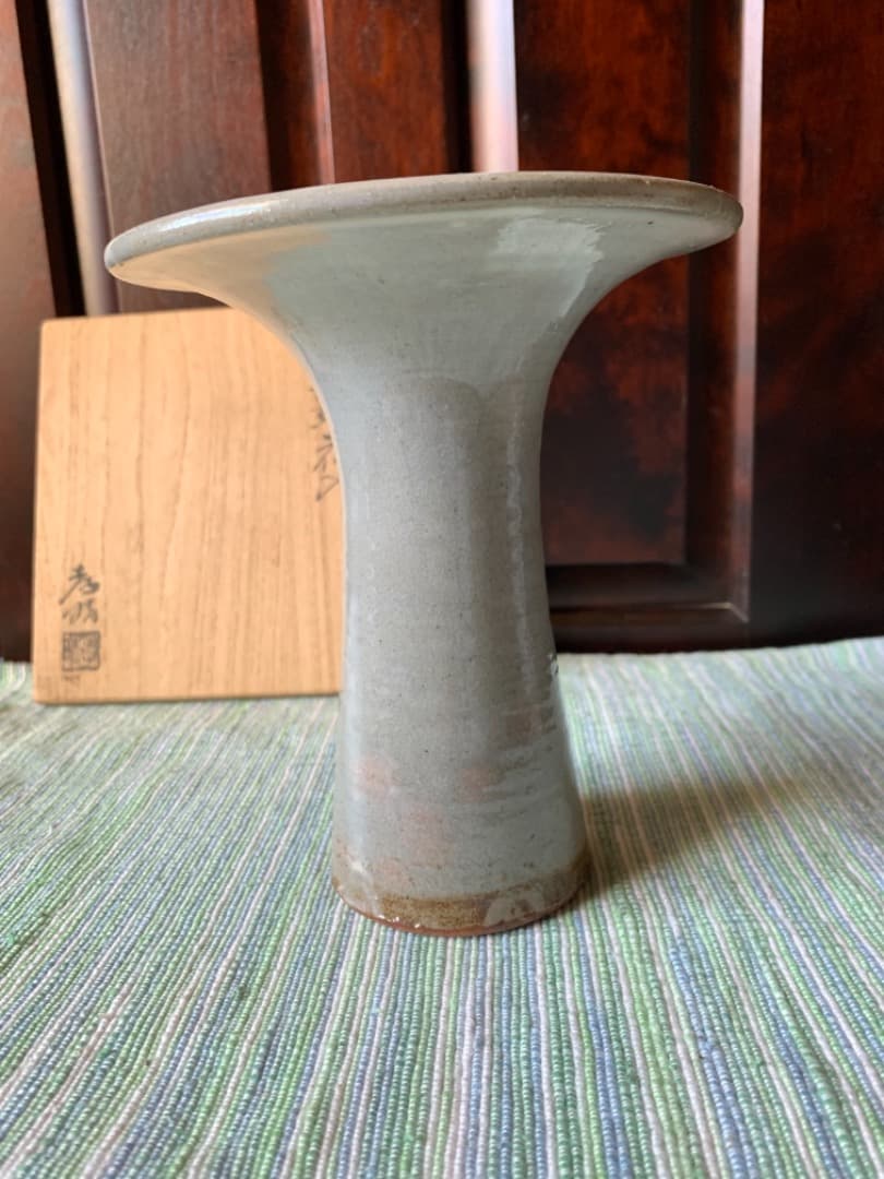 萩「薄瑞花入」萩焼瑞峰窯　日本工芸会正会員　大野孝晴/作　花瓶　置物　栞　共箱付