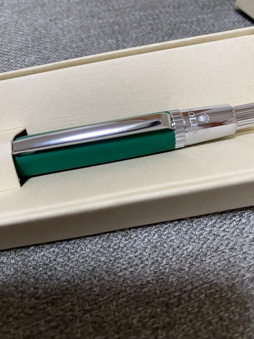 ROLEX ボールペン 緑色 本体 箱付き