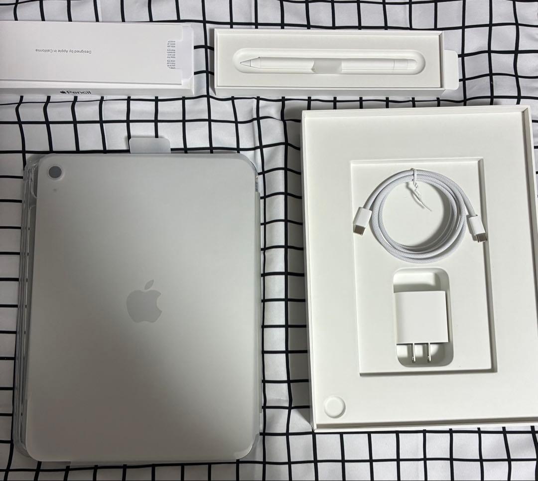 iPad A16本体 シルバー Apple PencilUSB-C箱付き