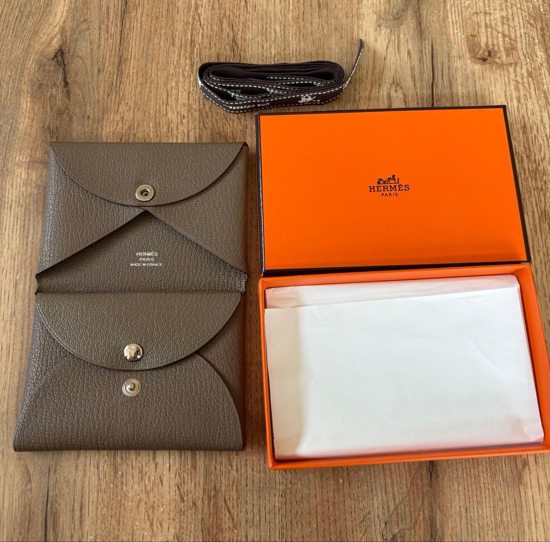 HERMES エルメス カルヴィデュオ　エトゥープ　美品