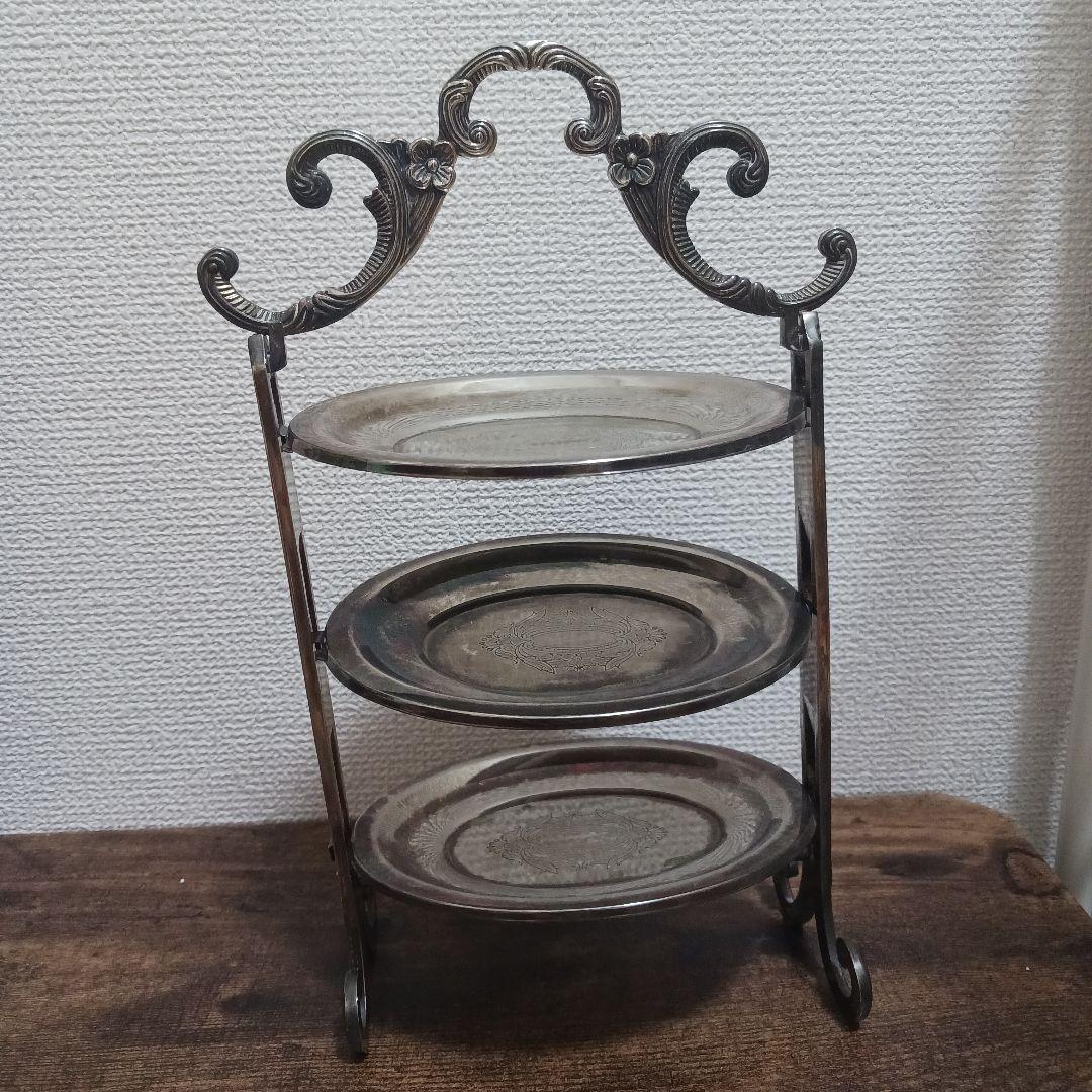 ☆フランス アンティーク 3段プレート スタンド