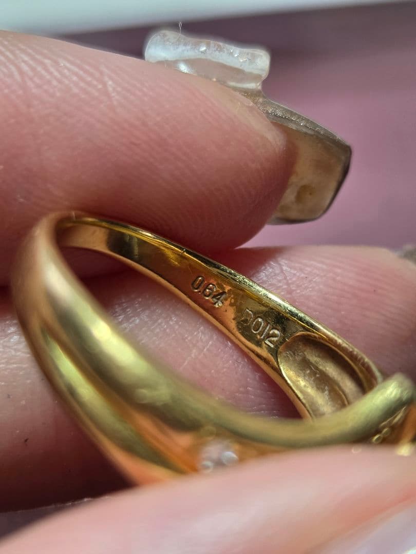 ト*ー様 金製リング ピンクトパーズ ダイヤモンド風