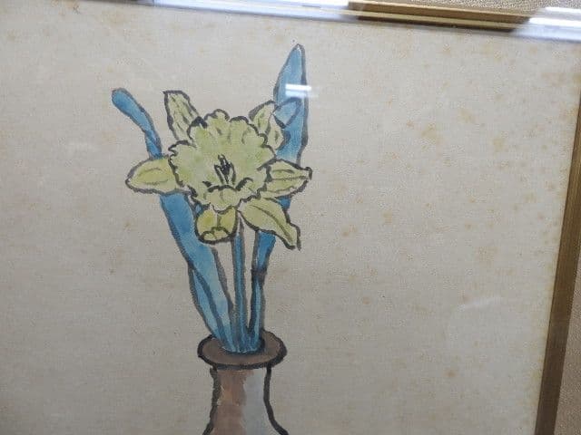 武者小路実篤　静物画賛額　M１３５７