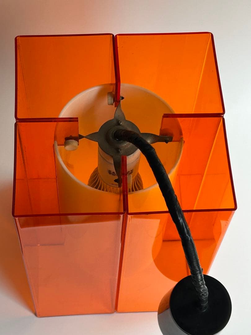 ヴィンテージ　アクリル　オレンジ　ペンダントライト　ナショナル　照明　昭和レトロ