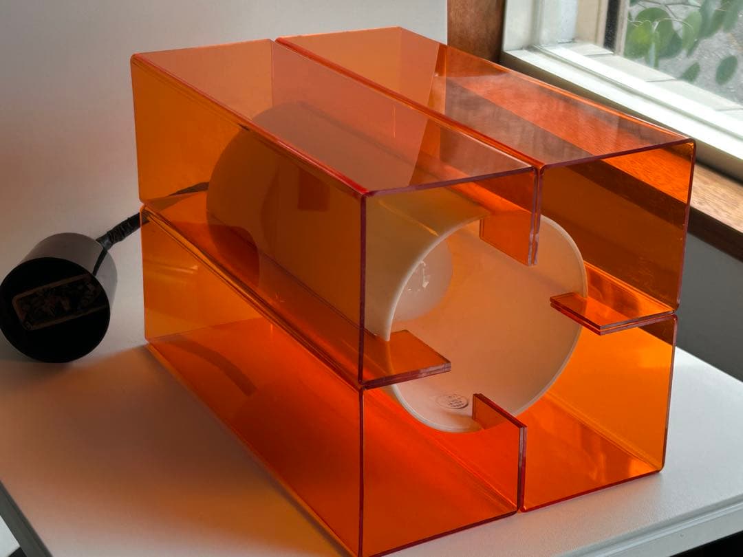 ヴィンテージ　アクリル　オレンジ　ペンダントライト　ナショナル　照明　昭和レトロ