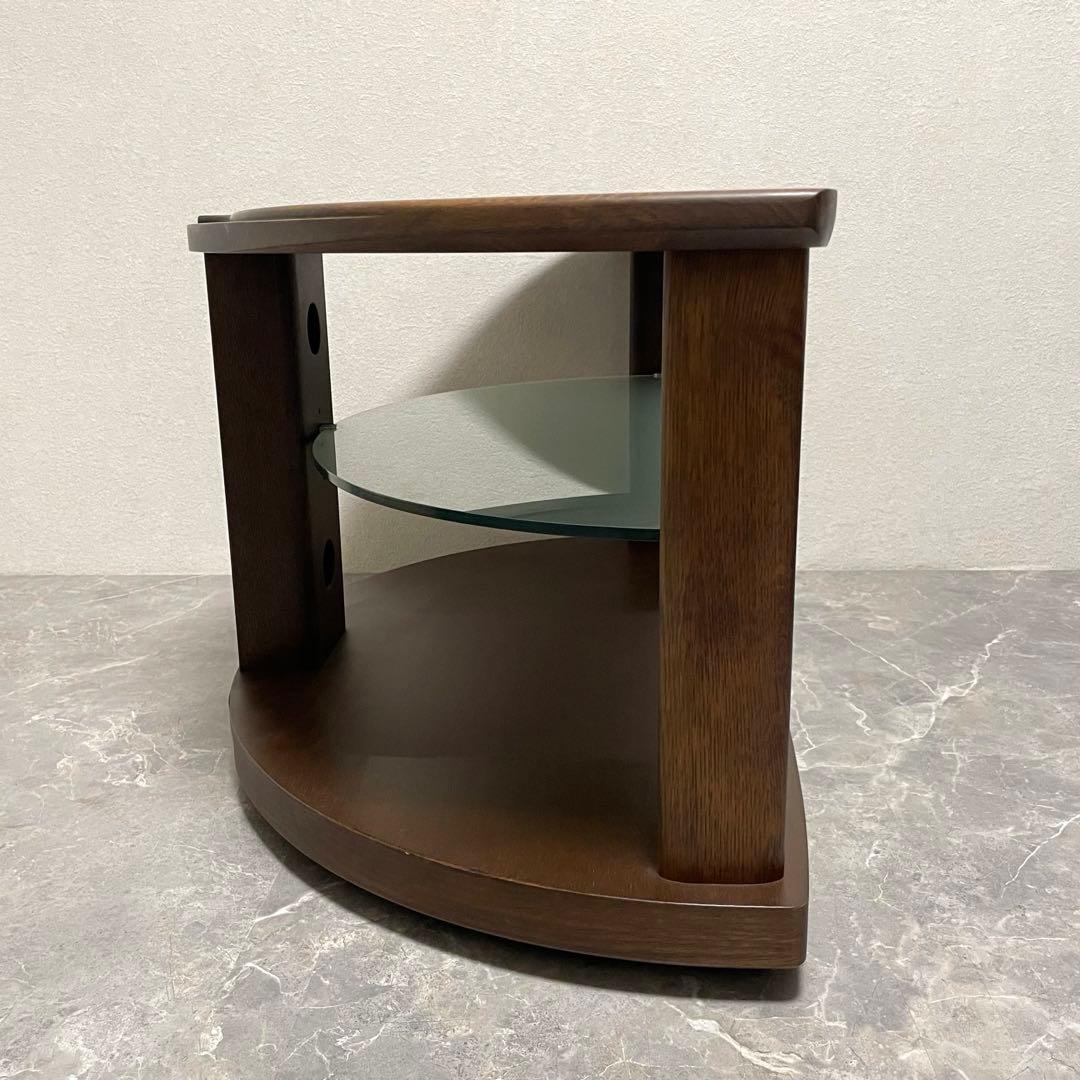 カリモク TVボード QUシリーズ　半円形　コーナー型　ガラス棚　廃盤品