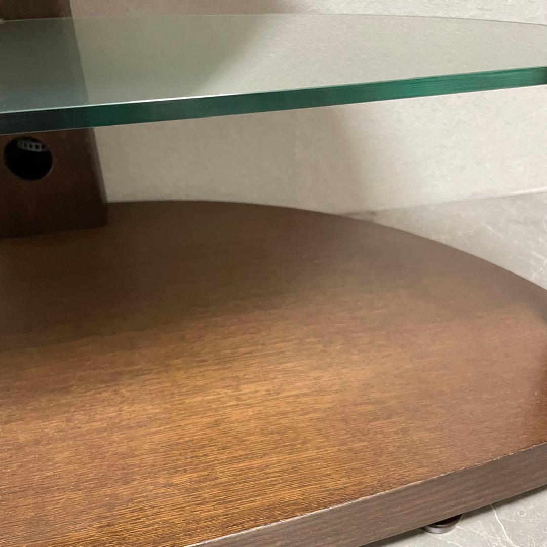 カリモク TVボード QUシリーズ　半円形　コーナー型　ガラス棚　廃盤品