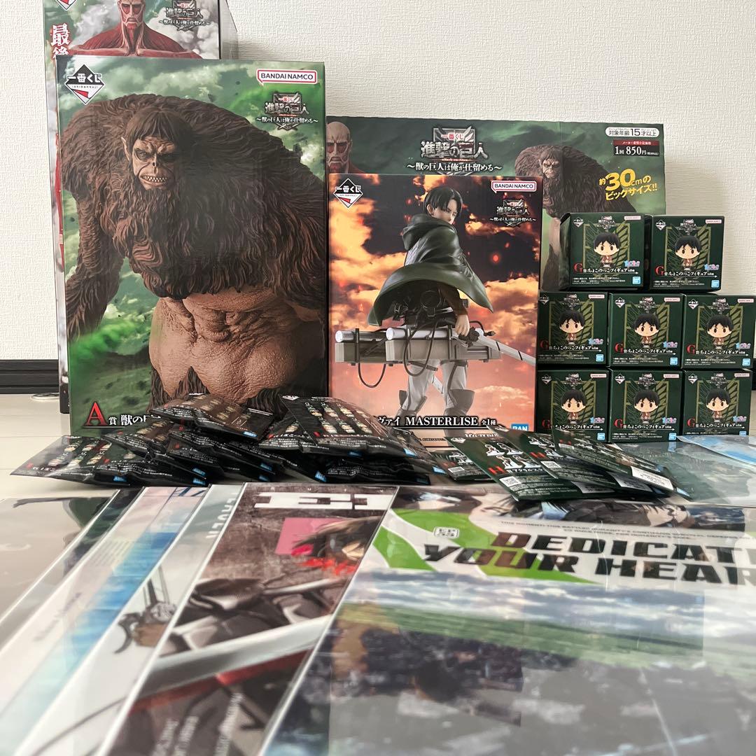 一番くじ進撃の巨人ラストワン賞 A賞 B賞フィギュアコンプ 下位賞多数