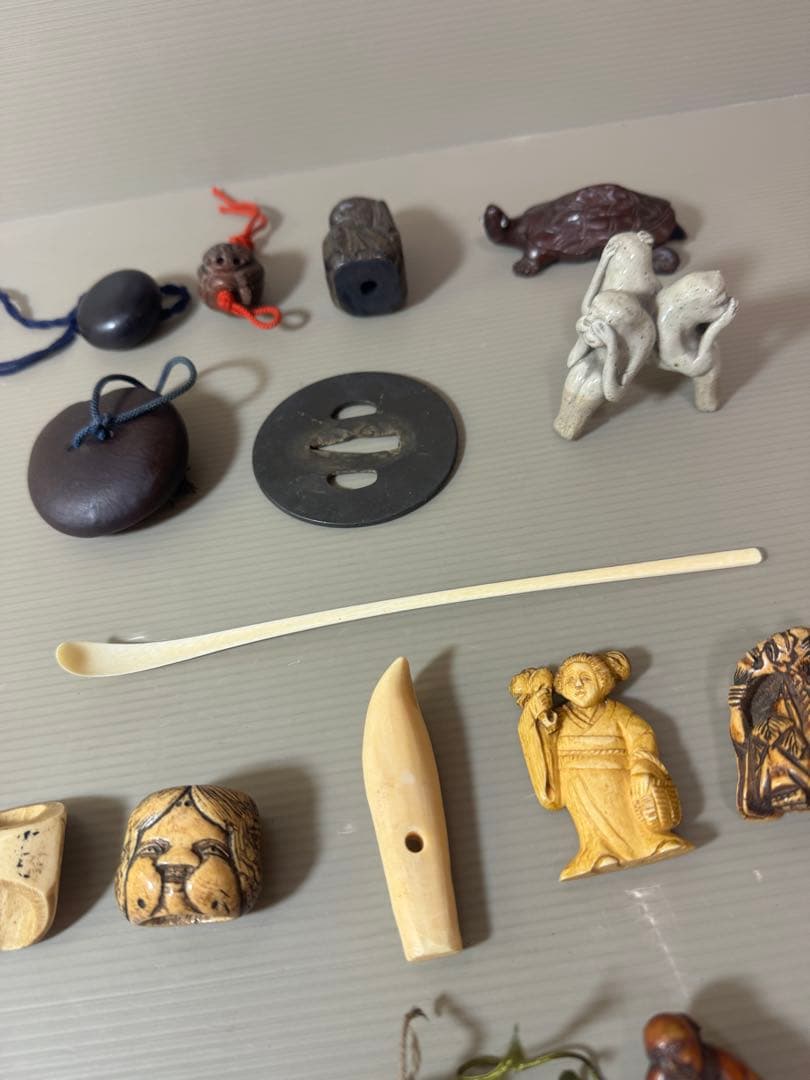 2918 時代提げ物 根付 合計17点　天然素材　時代物