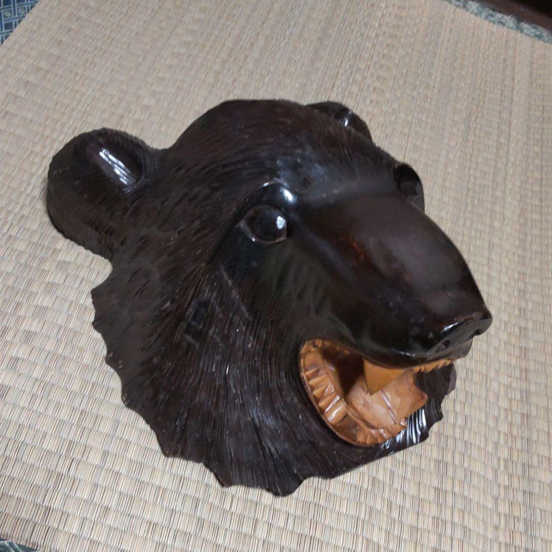 熊　クマ　木彫　壁掛　置物
