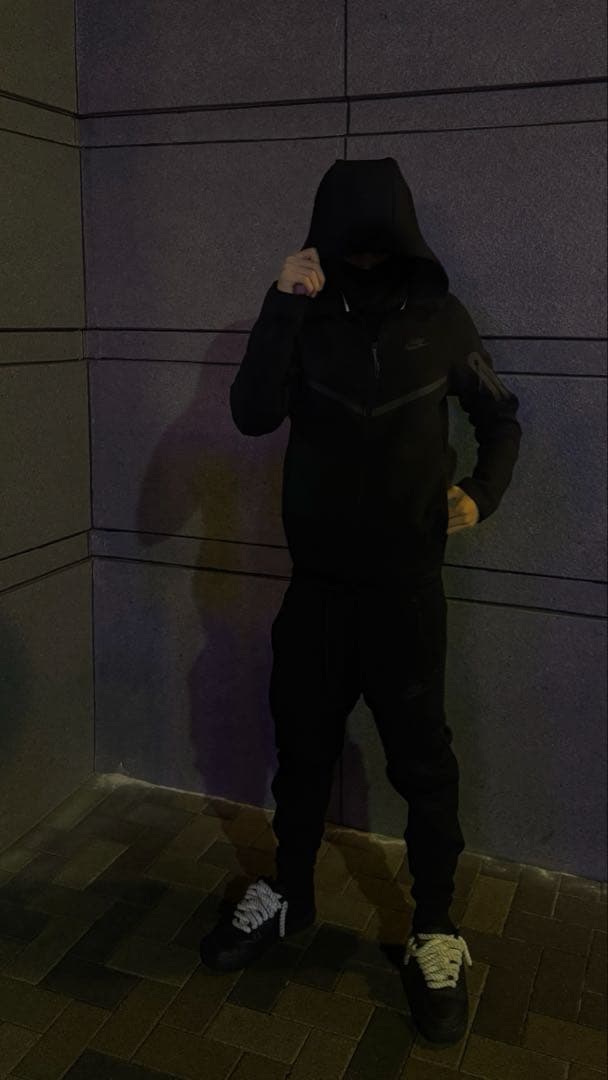 う*と様 NIKE テックフリース セットアップ 黒 上下S