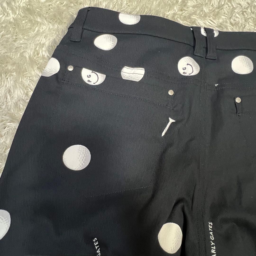 パーリーゲイツ 総柄 ゴルフボールドット＆ティー プリント パンツ レディース