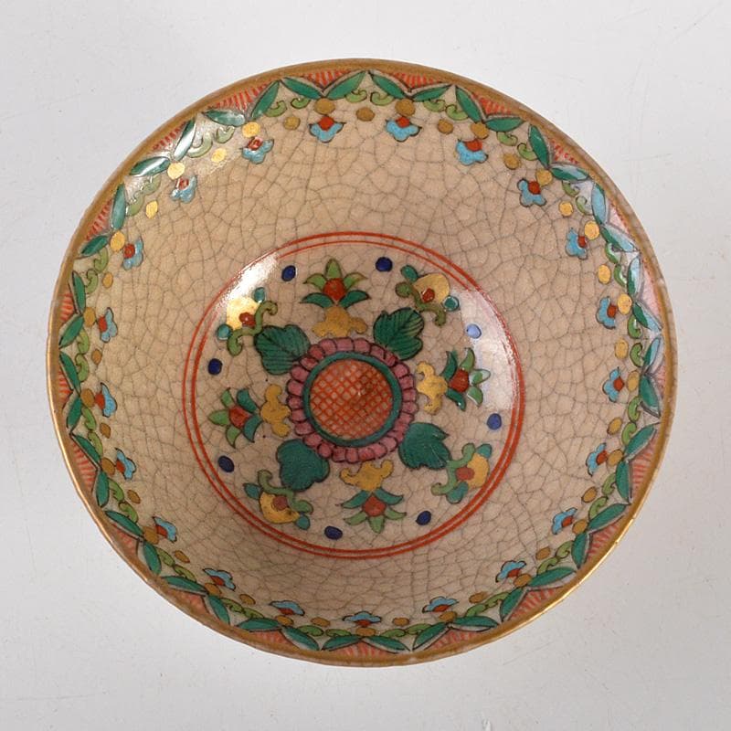 色絵金彩　花文　盃　酒盃　合わせ箱　M　6405