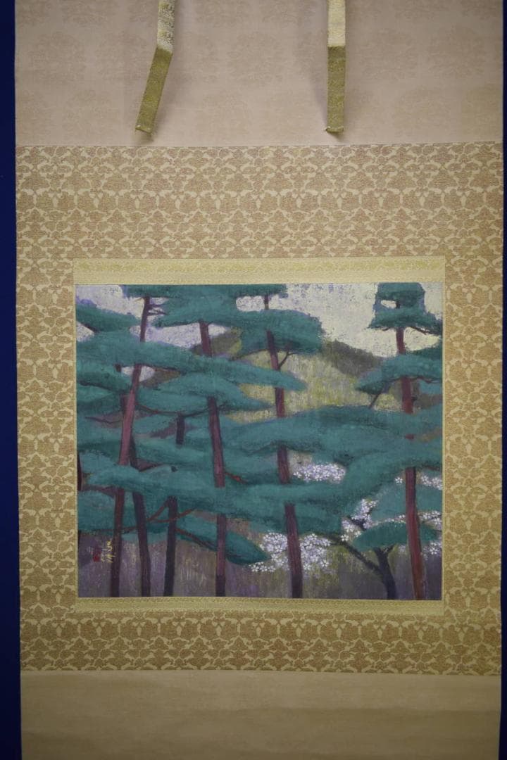 不詳/作者不詳/松山桜花図/桐箱太巻二重箱付/布袋屋掛軸HG-893