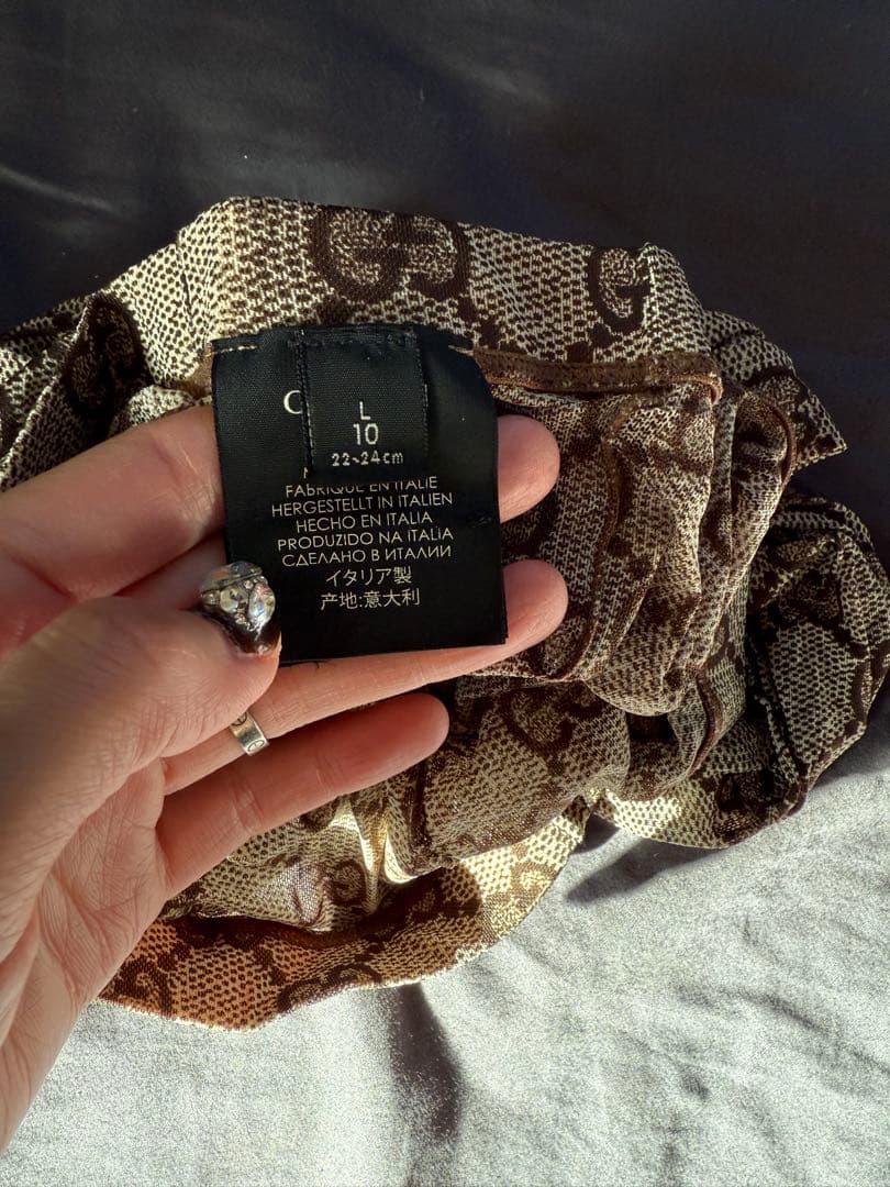 ✩⃛ೄ♡新品未使用☆GUCCI☆GG総柄タイツ L