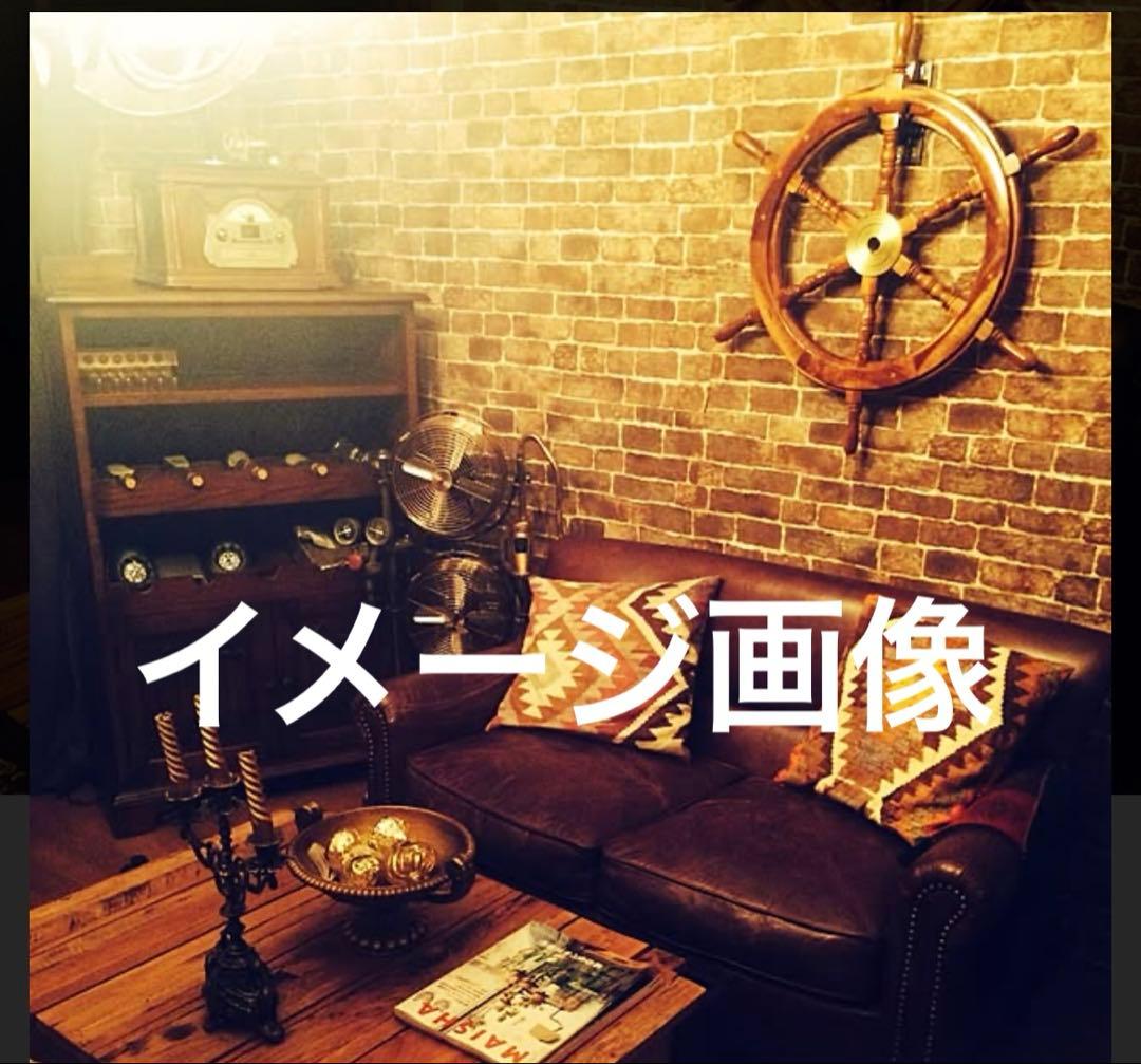 木製 舵輪 約82.5cm 真鍮装飾