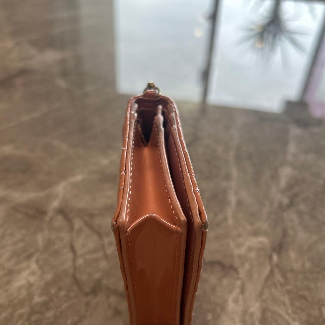 Dior　ディオール　パテント　カナージュ　二つ折り財布