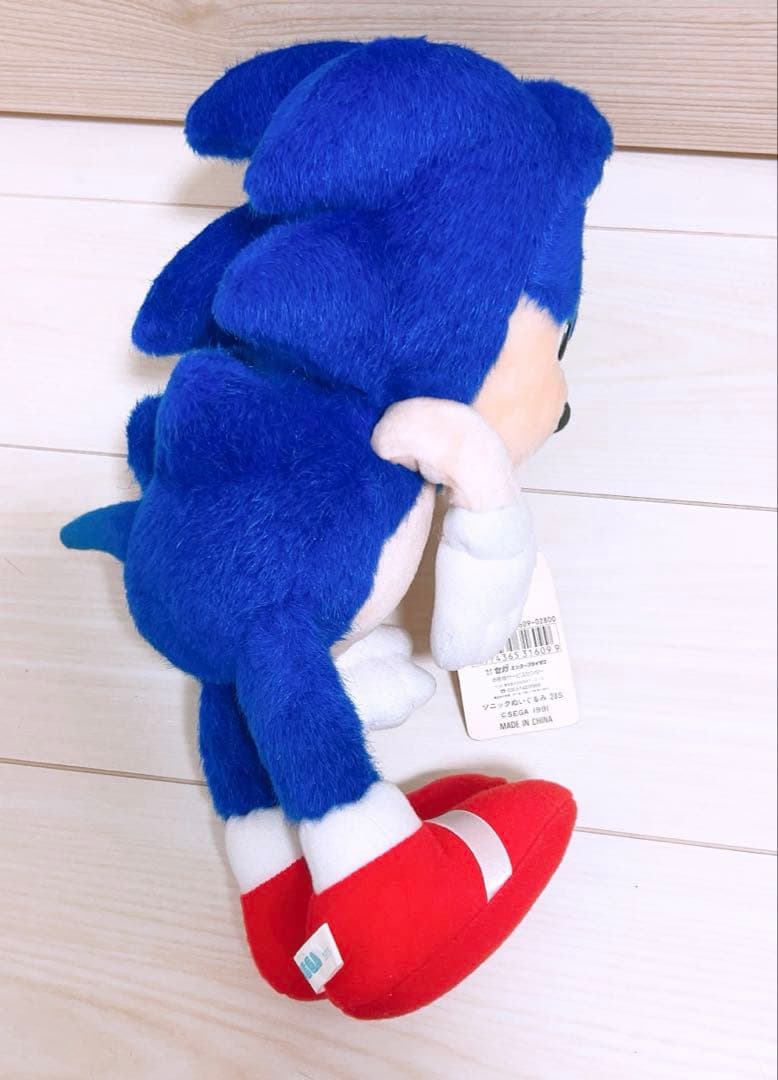 タグ付き SEGA 初代ソニック ザ ヘッジホッグ ぬいぐるみ 1991年製
