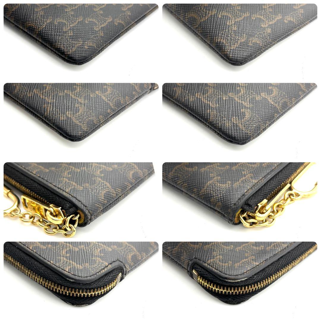 ☆美品☆セリーヌ 財布 トリオンフ ブラック 小銭入れ ケース チェーン