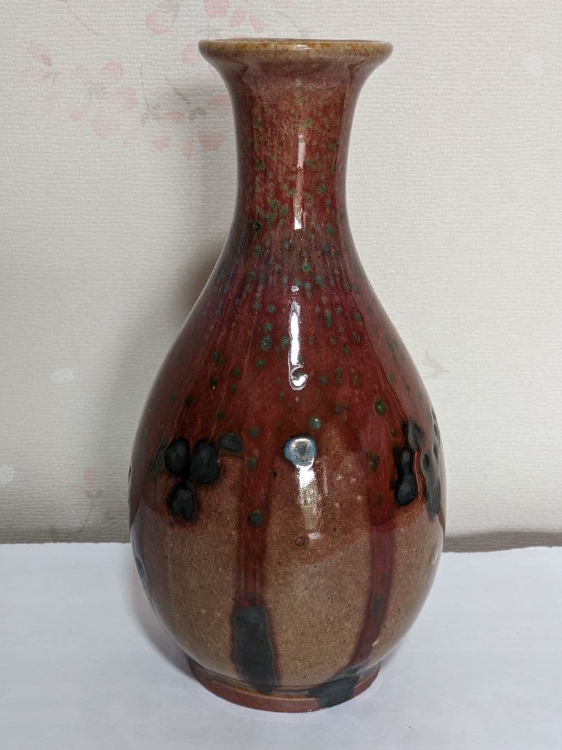 ♦中国 辰砂 銅紅釉 桃花紅瓶 花瓶 古玩 コレクション 骨董品 アンティーク