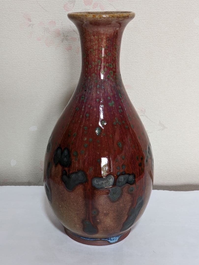 ♦中国 辰砂 銅紅釉 桃花紅瓶 花瓶 古玩 コレクション 骨董品 アンティーク