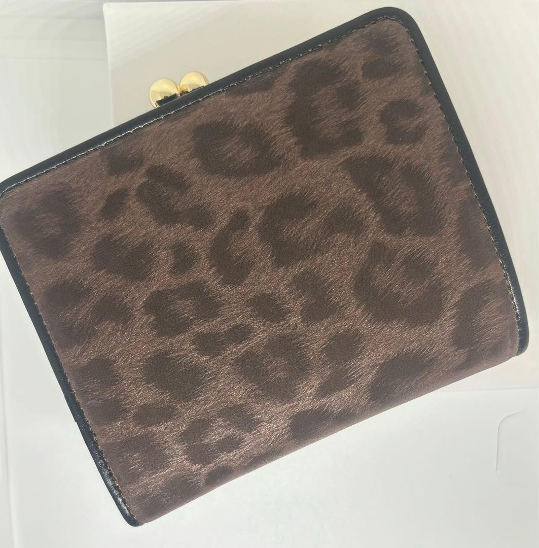 PINKY & DIANNE ソフトレオパード ヒョウ柄 口金 二つ折り財布